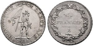 Helvetische Republik - 4 Franken 1801. 29.46 ... 