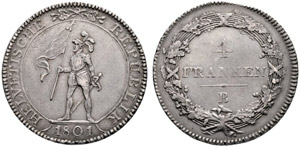 Helvetische Republik - 4 Franken 1801. 29.28 ... 