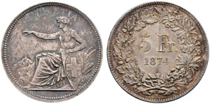 Eidgenossenschaft - 5 Franken 1874, ... 