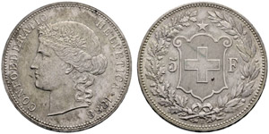 Eidgenossenschaft - 5 Franken 1888, Bern. ... 
