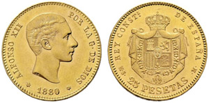 Königreich - Alfonso XII. 1874-1885. 25 ... 