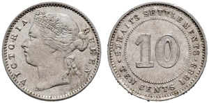Victoria, 1837-1901. 10 Cents 1883. 0.02 g. ... 