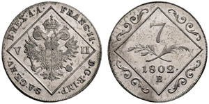 Franz II. (I.), 1792-1835. 7 Kreuzer 1802, ... 