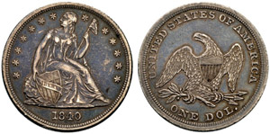1 Dollar 1840. 26.73 g. Kl. Kr. Sehr ... 