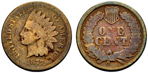 1 Cent 1877. 2.81 g. Selten. Kr. Av. Schön.