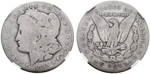 1 Dollar 1895 S. Selten. PCGS G3. Schön.