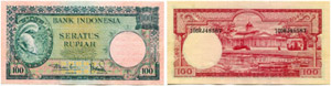 INDONESIEN - 100 Rupien o. J. (1957). Pick ... 