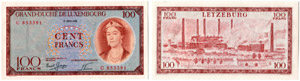LUXEMBURG - Lot. 100 Franken o. J. (1944) & ... 