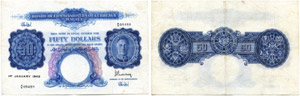 MALAYA - 50 Dollars vom 1.1.1942 (1945). ... 