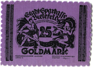 DEUTSCHLAND (NOTGELD) - Lot. 25 Goldmark. ... 