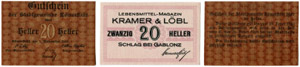 Lot. Römerstadt. 20 Heller & 1 Krone. Beide ... 