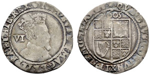 James I. 1603-1625. Sixpence 1605. 2.51 g. ... 