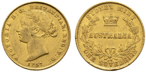Victoria, 1837-1901. Sovereign 1857, Sydney. ... 