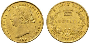 Victoria, 1837-1901. Sovereign 1859, Sydney. ... 
