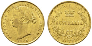 Victoria, 1837-1901. Sovereign 1863, Sydney. ... 