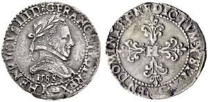 Königreich - Henri III. 1574-1589. ½ Franc ... 