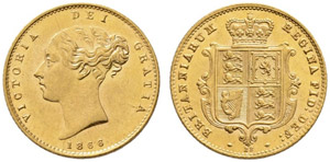 Victoria, 1837-1901. Half sovereign 1866. ... 
