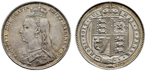 Victoria, 1837-1901. Shilling 1892. 5.64 g. ... 