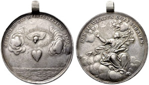 Silbermedaille o. J. Religiöse Medaille. ... 