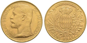 Albert I. 1889-1922. 100 Francs 1891. 32.25 ... 
