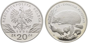 Republik. 20 Zloty 1996. 31.03 g. KM 312. ... 