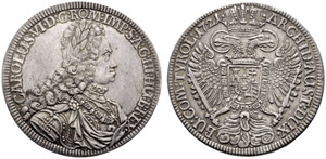 Karl VI. 1711-1740. Taler 1721, Hall. 28.75 ... 
