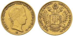 Ferdinand I. 1835-1848. ½ Sovrano 1838, ... 