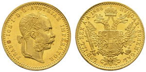 Franz Joseph I. 1848-1916. Dukat 1886. 3.49 ... 