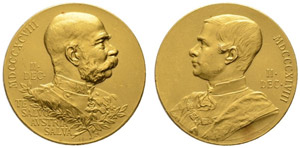 Franz Joseph I. 1848-1916. Goldmedaille ... 