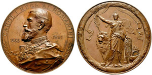 Carol I. 1866-1914. Bronzemedaille 1891. 25. ... 