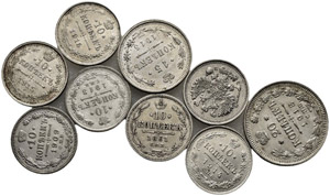 Lots - Diverse Münzen. 20 Kopeken 1913, 15 ... 