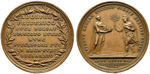 Friedrich I. 1720-1751. Bronzemedaille 1743. ... 