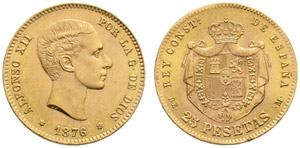 Königreich - Alfonso XII. 1874-1885. 25 ... 