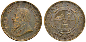 Zuid Afrikaansche Republiek. Penny 1892. ... 