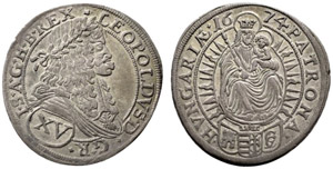 Leopold I. 1657-1705. 15 Kreuzer 1674, ... 