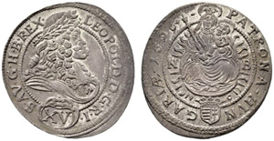 Leopold I. 1657-1705. 15 Kreuzer 1696, ... 