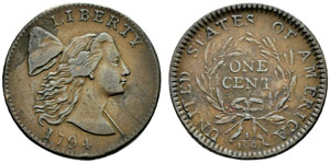 1 Cent 1794. Liberty cap. 13.24 g. KM13. R ... 