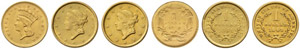 1 Dollar 1849, 1851 & 1859. Lot von 3 ... 