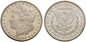 1 Dollar 1892, CC, Carson City. Morgan Type. ... 