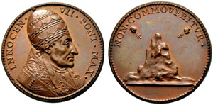 Innocenzo VII. 1404-1406. Bronzemedaille o. ... 