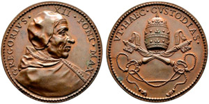 Gregorio XII. 1406-1409. Bronzemedaille o. ... 