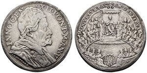 Innocenzo XII. 1691-1700. Piastra 1696 AN V, ... 