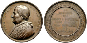 Pio IX. 1846-1878. ZBronzemedaille 1878. Auf ... 