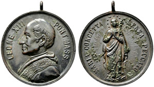 Leone XIII. 1878-1903. Bronzemedaille o. J. ... 