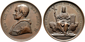 Leone XIII. 1878-1903. Bronzemedaille 1879. ... 