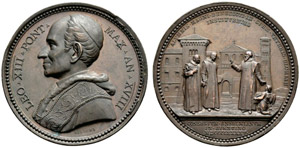 Leone XIII. 1878-1903. Bronzemedaille 1895. ... 