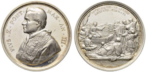 Pio X. 1903-1914. Silbermedaille AN III ... 