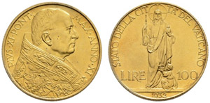 Pio XI. 1922-1939. 100 Lire 1932, Rom. 8.80 ... 