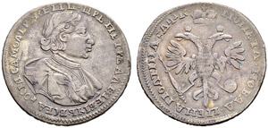 Peter I, 1682-1725 - 1720 - Poltina 1720, ... 