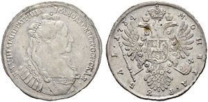 Anna - 1734 - Rouble 1734, Kadashevsky Mint, ... 